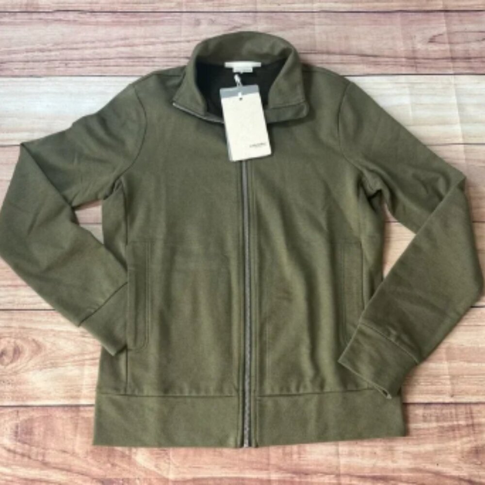 Icebreaker Central Long Sleeve Zip Up Sweater Olive Women’s Small Cotton Wool